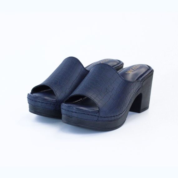 SANDALE FEMME YZ115 CROCO - BLEU MARINE