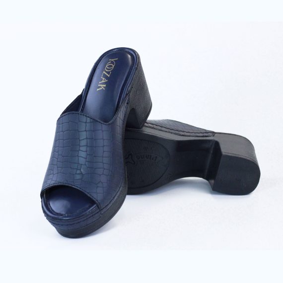 SANDALE FEMME YZ115 CROCO - BLEU MARINE