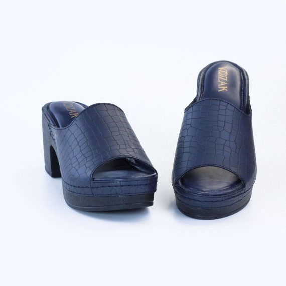 SANDALE FEMME YZ115 CROCO - BLEU MARINE