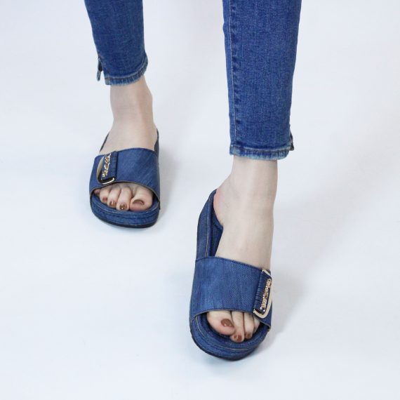 SANDALE FEMME YZ01 JEANS - BLEU MARINE