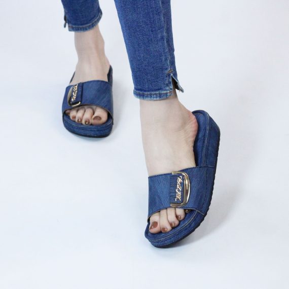 SANDALE FEMME YZ01 JEANS - BLEU MARINE